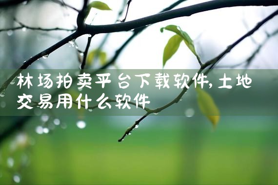 林场拍卖平台下载软件